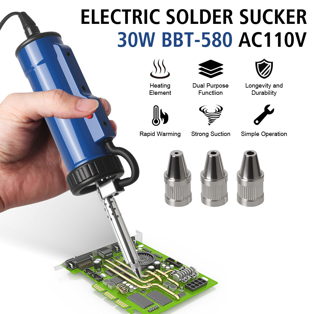 Remove Pump with 3 Suction Noz - Desoldering Pump Electric Vacuum Station recension och pris