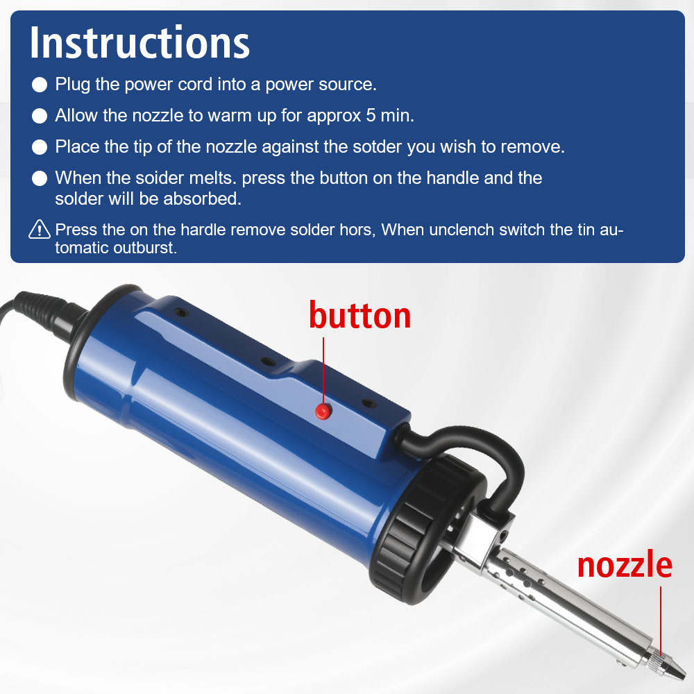Remove Pump with 3 Suction Noz - Desoldering Pump Electric Vacuum Station recension och pris